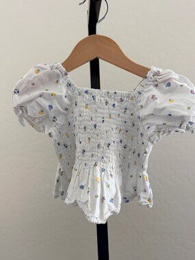 Zara Kids White Floral Summer Top  3-4 Toddler